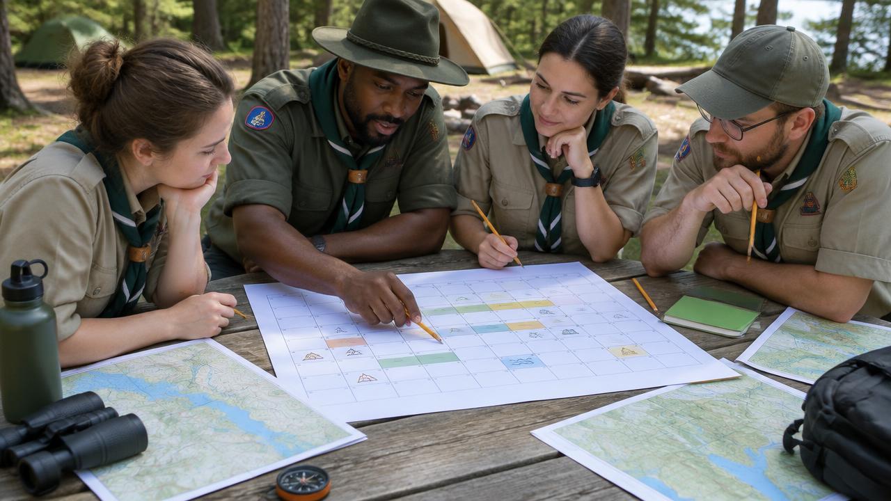 Il programma dettagliato per campi scout di 15 giorni